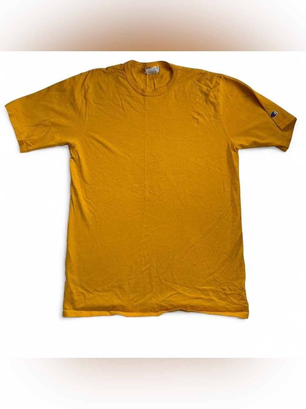 Vintage style thick material Champion yellow t-shirt